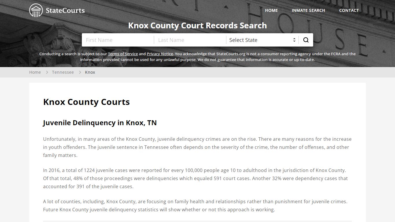 Knox County, TN Courts - Records & Cases - StateCourts