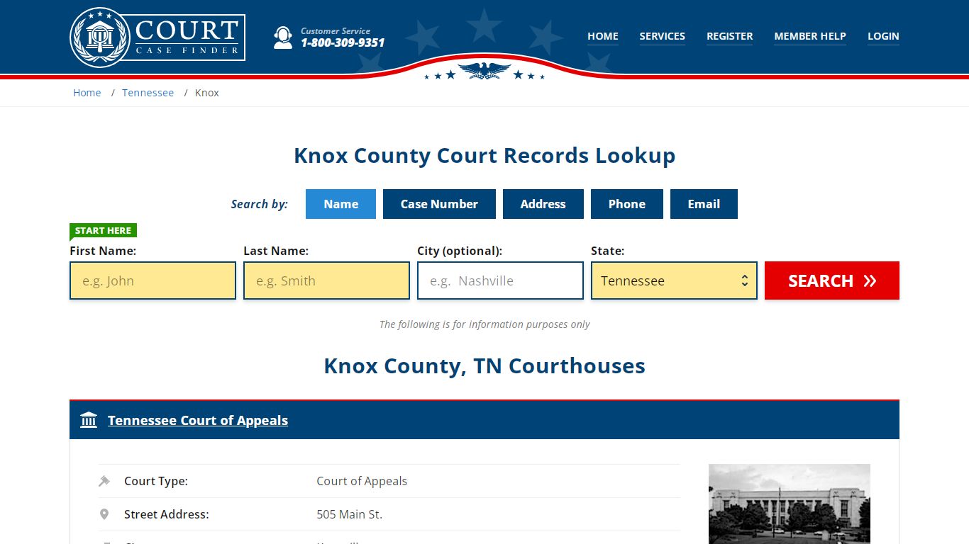 Knox County Court Records | TN Case Lookup - CourtCaseFinder.com